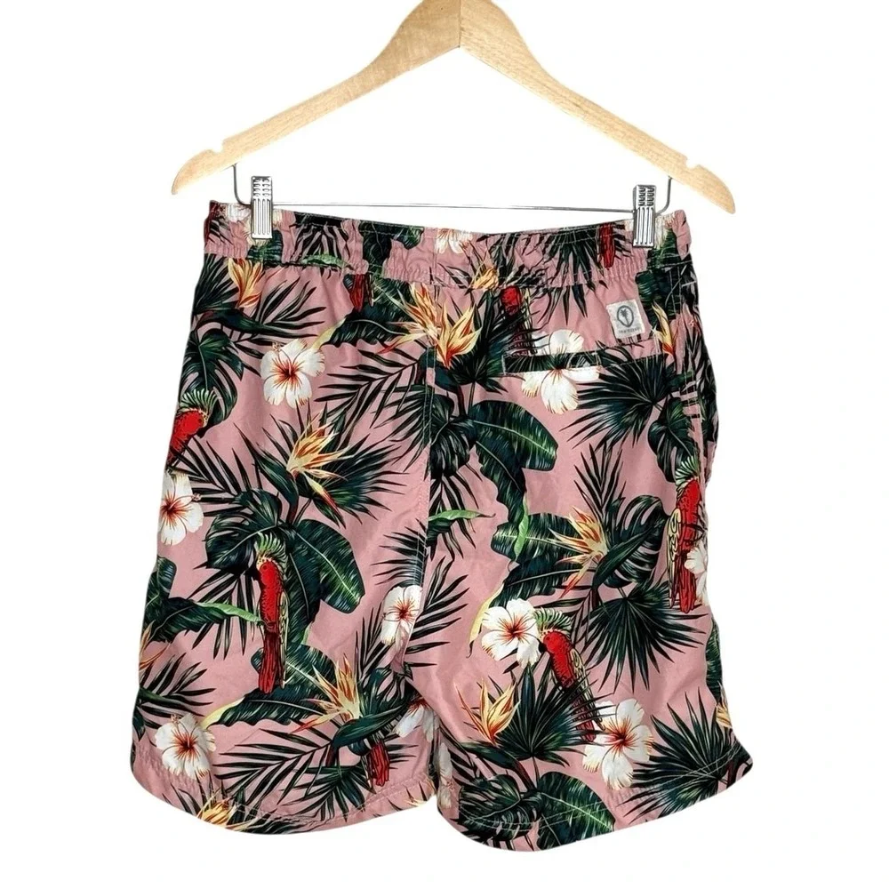 Trinity Coast Mens Medium Tropical Swim Trunks Lined Board Shorts Pockets